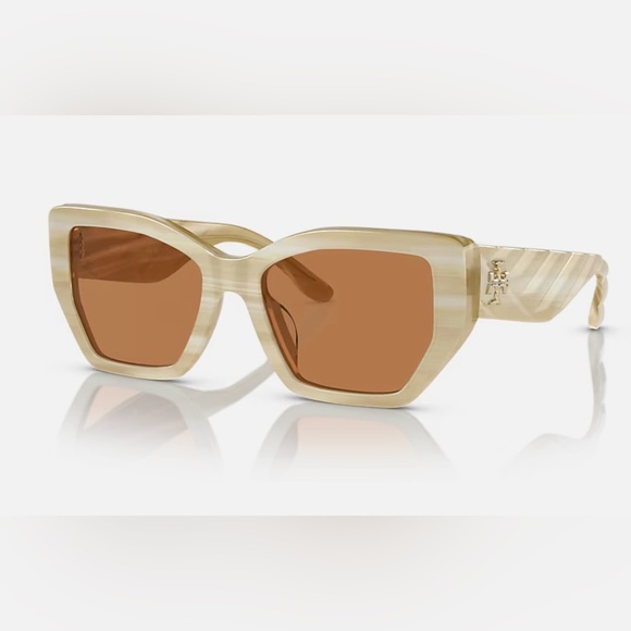 Tory Burch Cream and Brown Sunglasses - Picture 1 of 7
